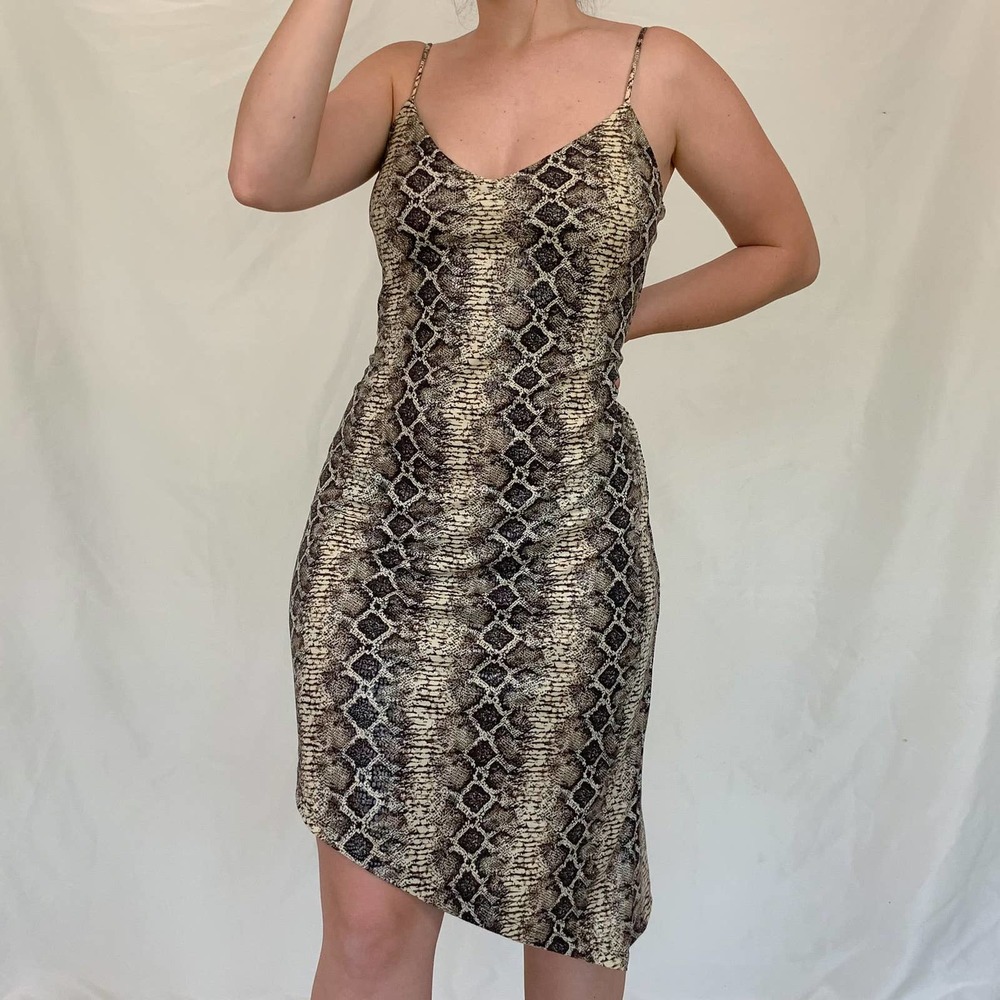 Vintage Asymmetrical Snake Dress (m)